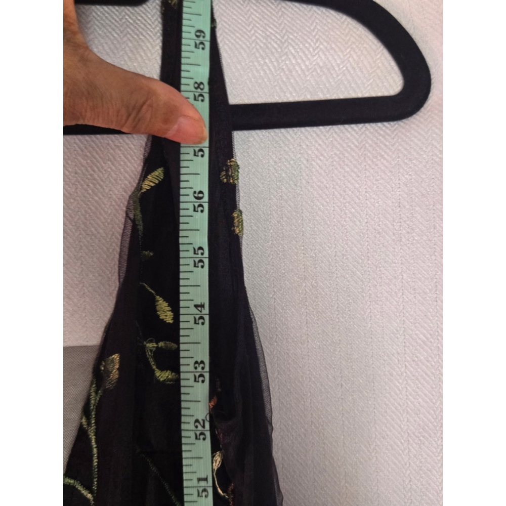 Women's Embroidered Maxi Dress Black/Green Size M - Picture 5 of 5